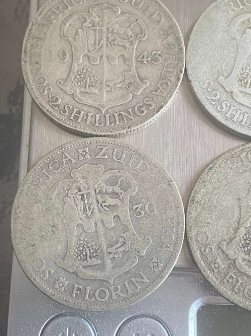 Lot of 12 x Florin and 2 Shillings 80% Silver Coins